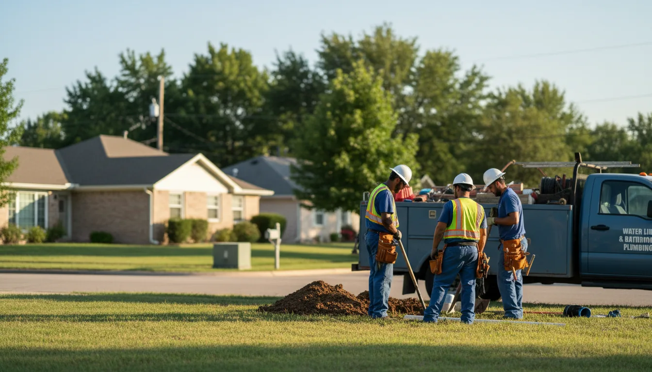 Residential water line and bathroom plumbing service in Graham, OK